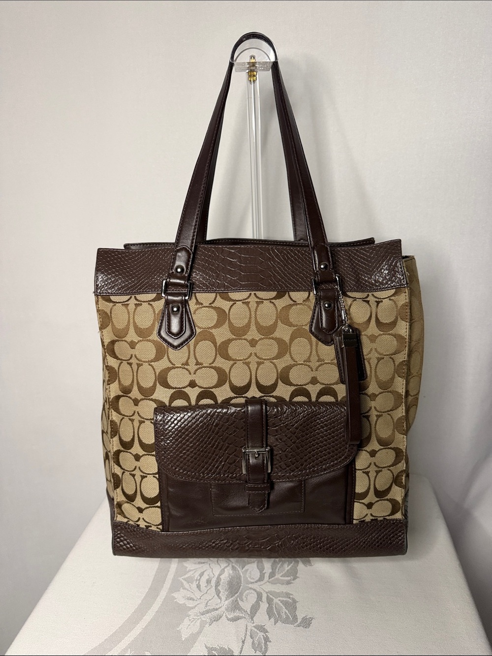 Coach Charlie Signature Python Tote